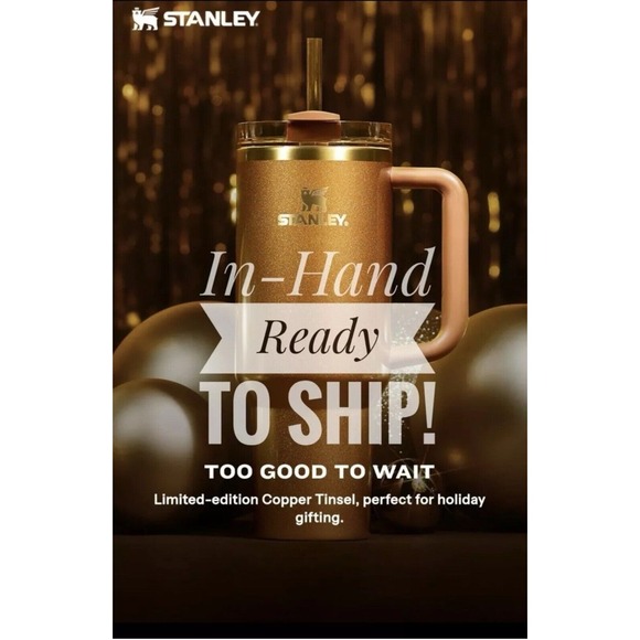 Stanley The Quencher H2.0 Flowstate Copper Tinsel 40 oz Tumbler with Straw - Picture 1 of 8
